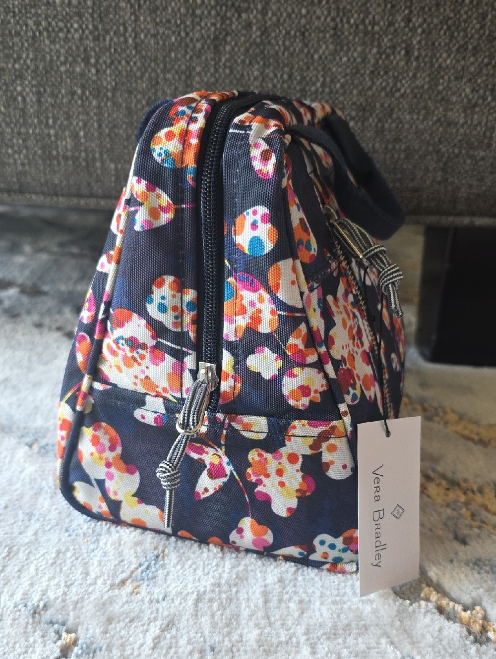 Vera Bradley Navy Floral Zip Cooler - Picture 5 of 16